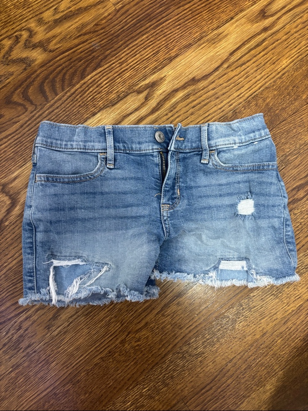 abercrombie kids Light Blue Distressed Denim Shorts
